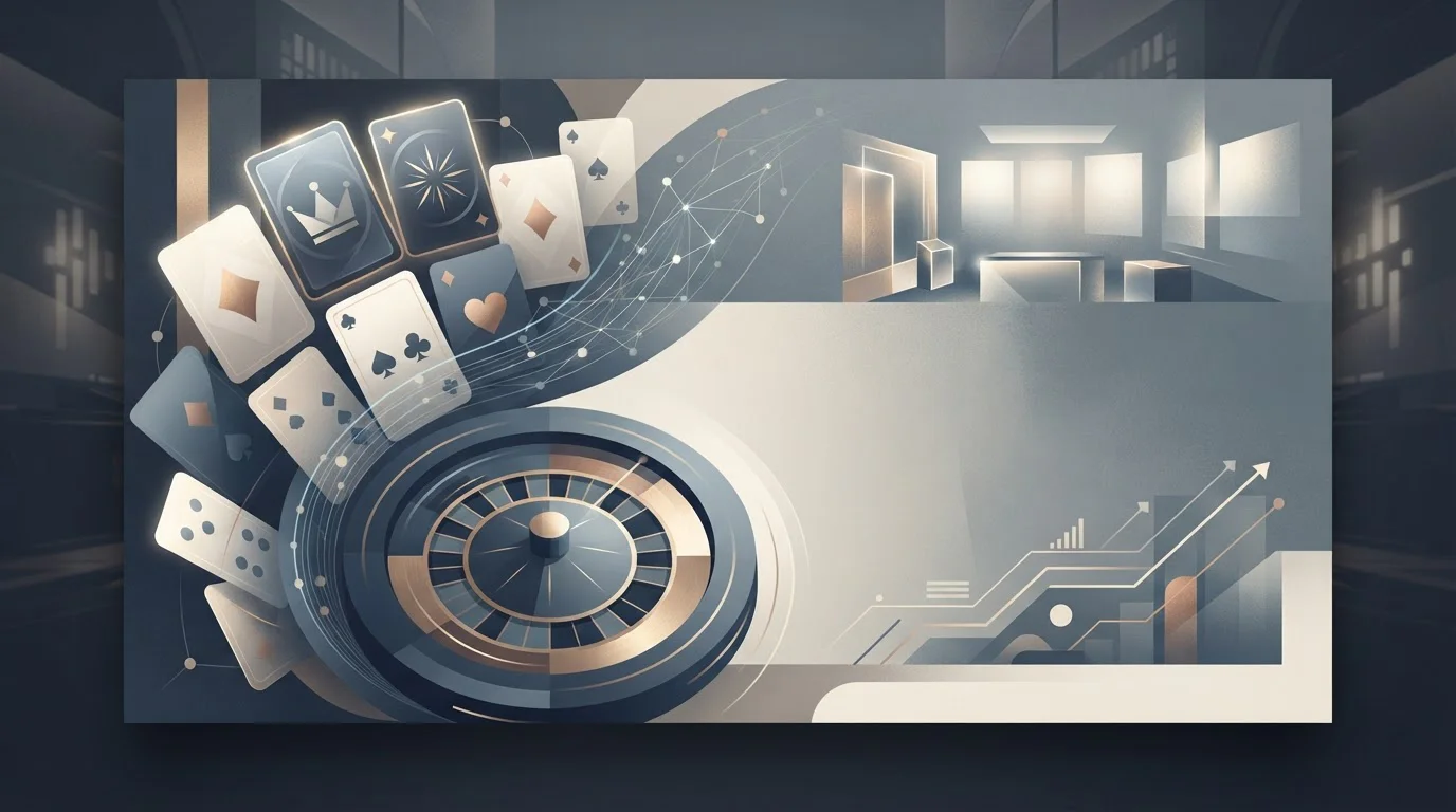 Neutrale Illustration eines Live-Casino-Tisches mit digitalem Videostream