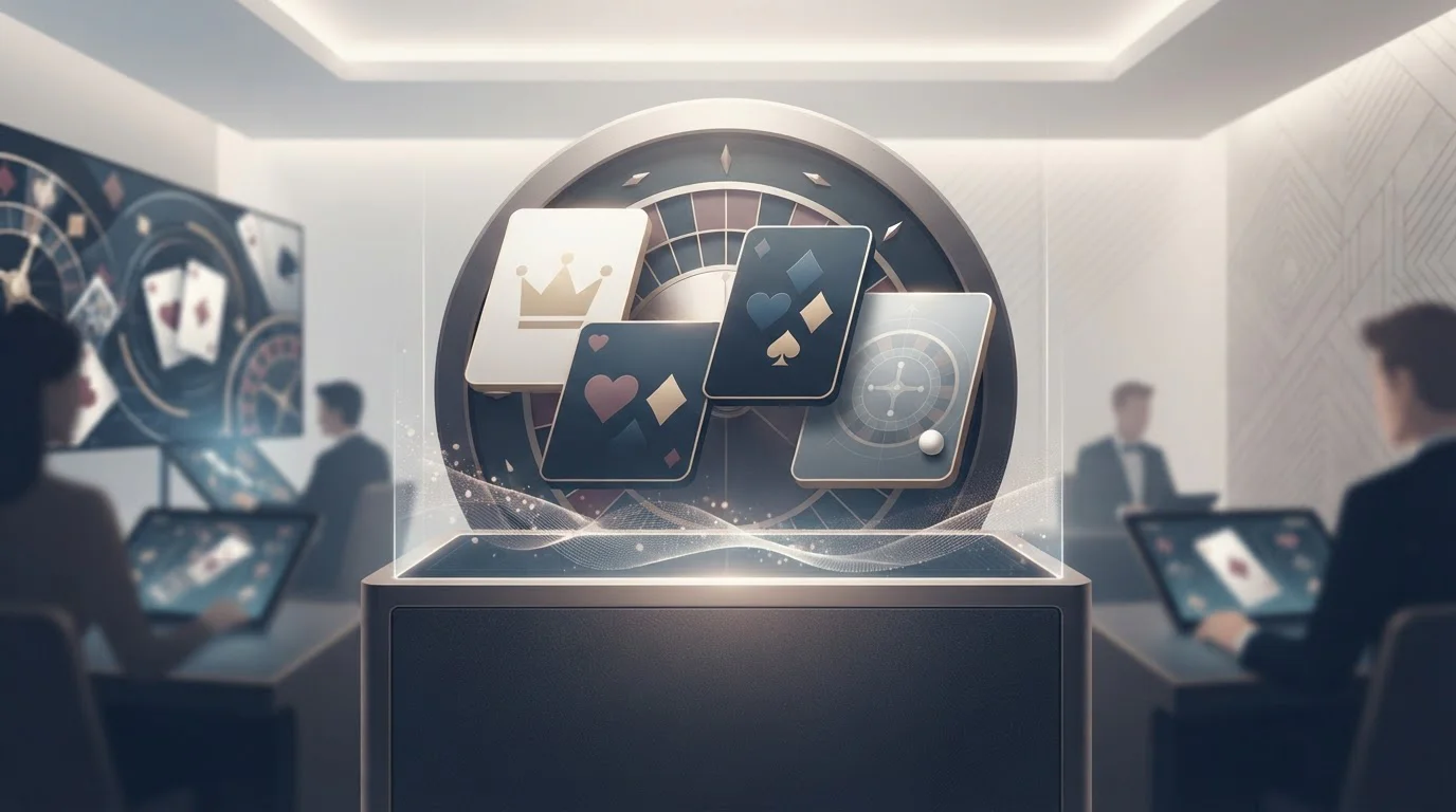 Neutrale Illustration eines vielfältigen digitalen Spielangebots